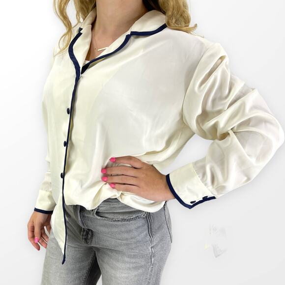 90s Vintage Brownstone Studio Blouse Button Up Size 14 New With Tags - Picture 3 of 11